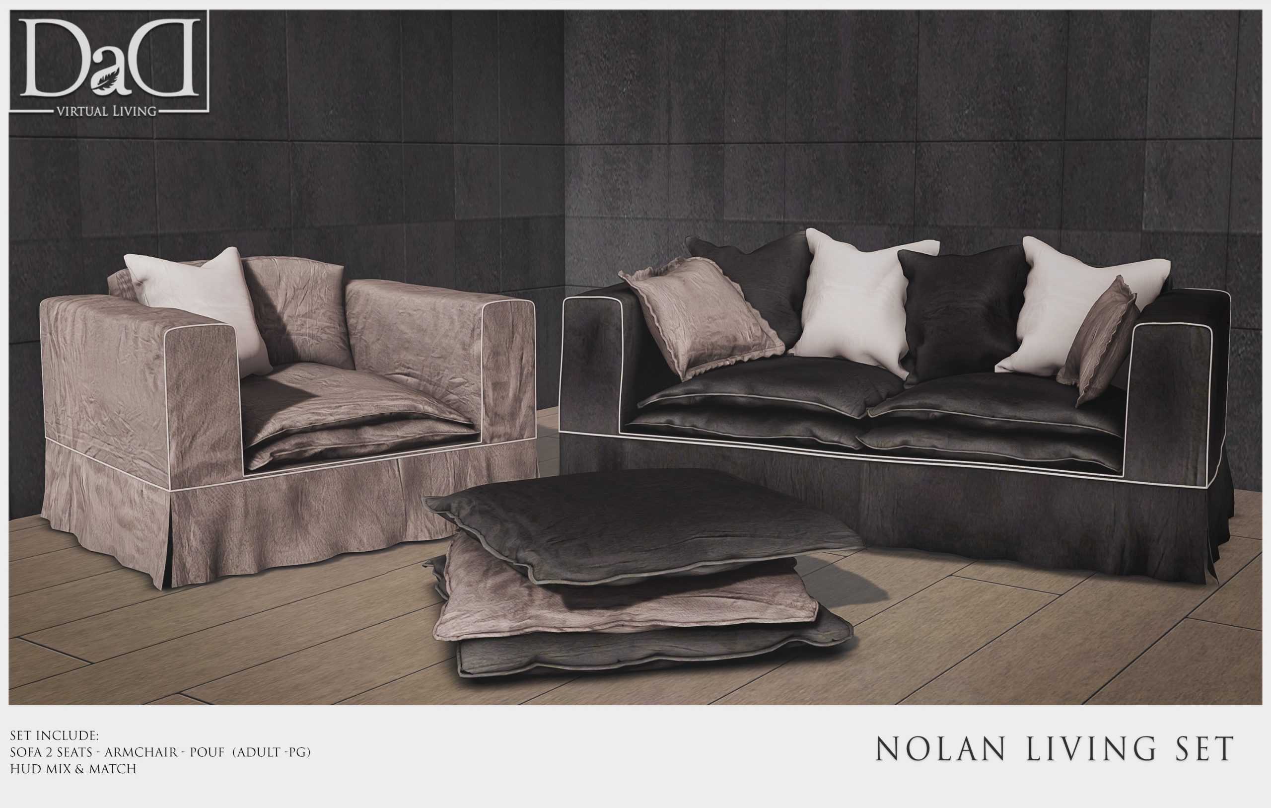 DaD Virtual Living – Nolan Living Set