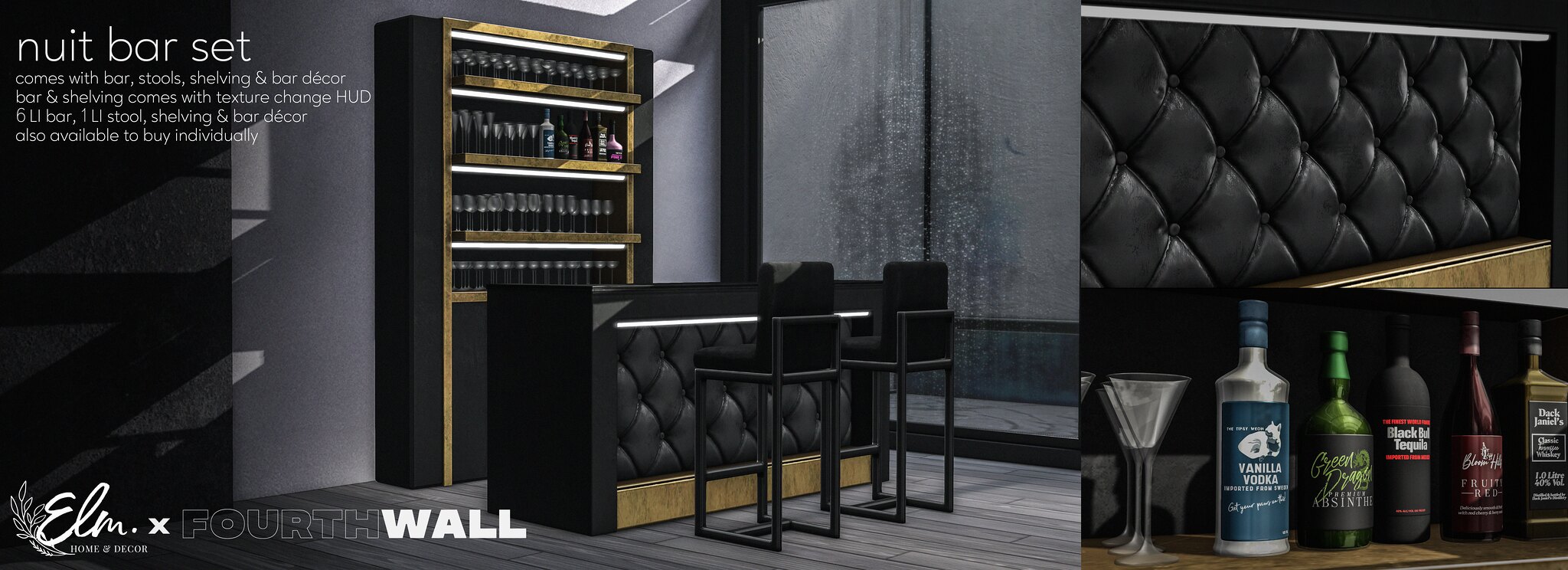 Elm. & Fourth Wall – Nuit Bar set