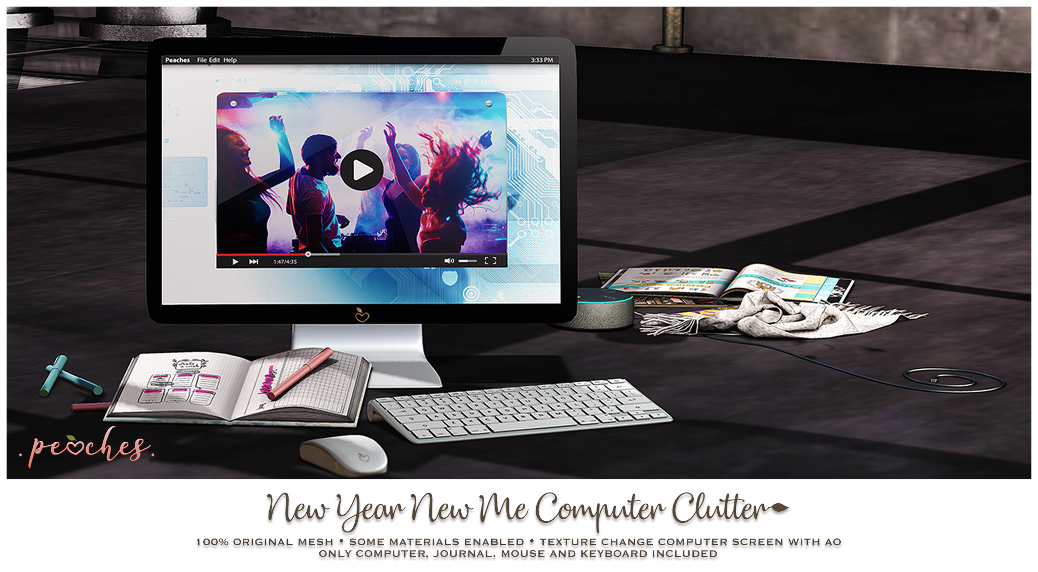 Peaches – New Year New Me Computer Clutter