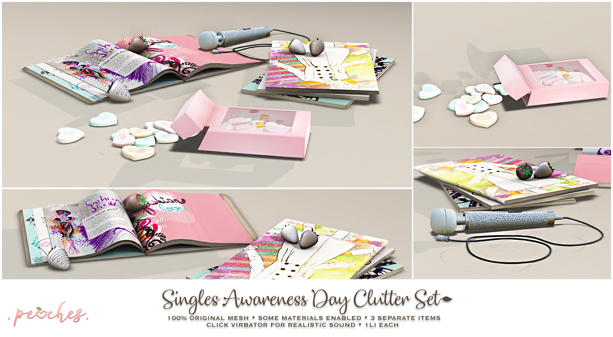 Peaches – Singles Awareness Day Clutter Set