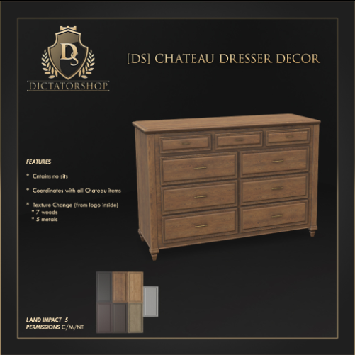 Dictatorshop – Chateau Nightstand – Chateau Dresser