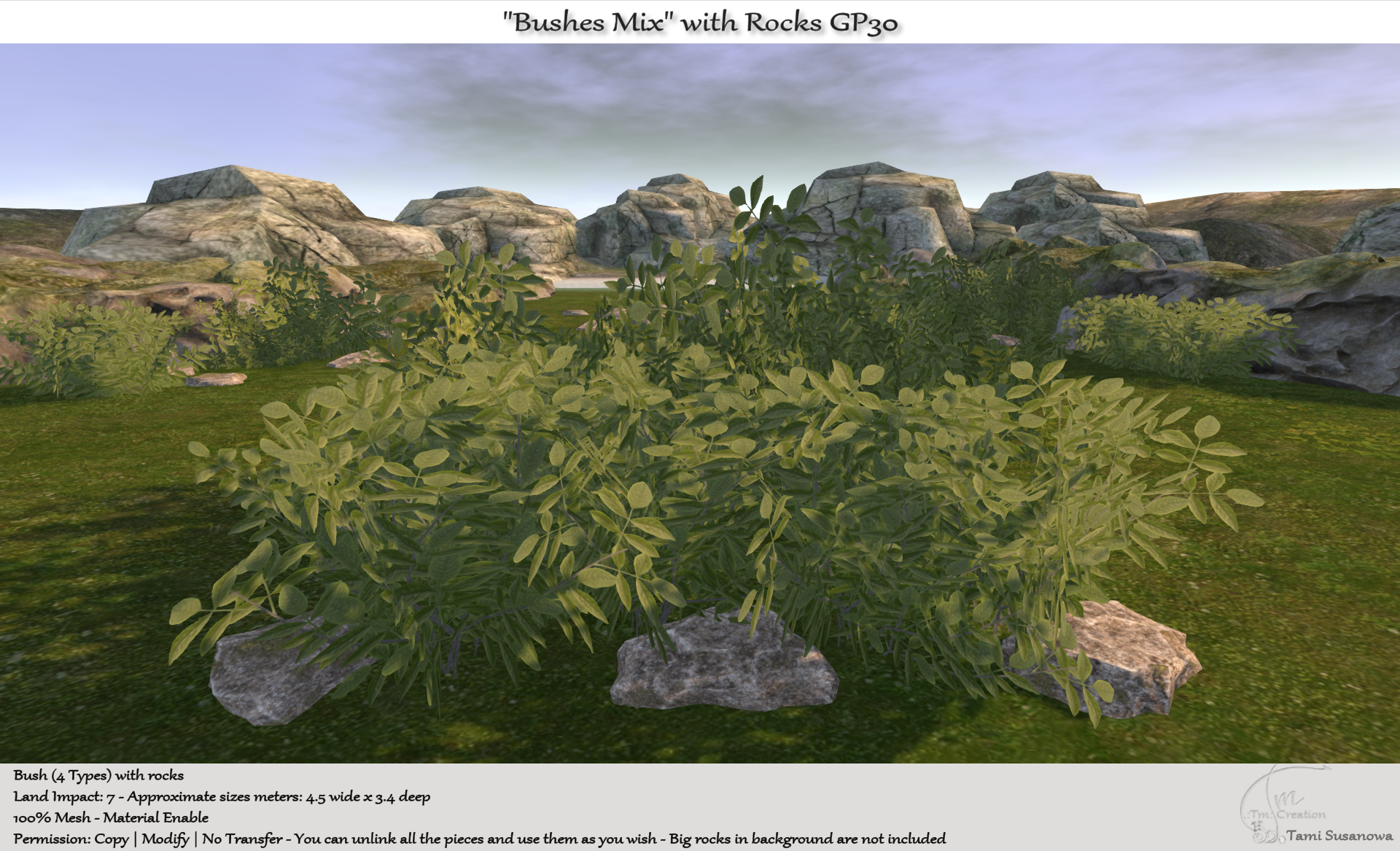TM Creations – Bushes Mix with Rocks