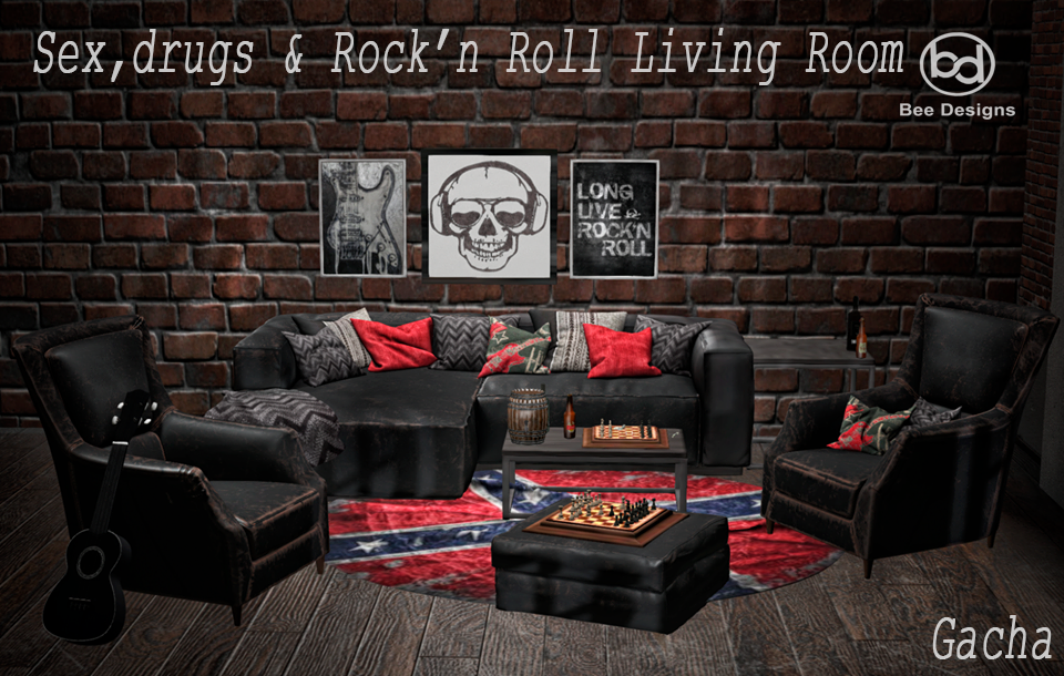 Bee Designs – Sex,drugs & rock ‘n roll living room gacha