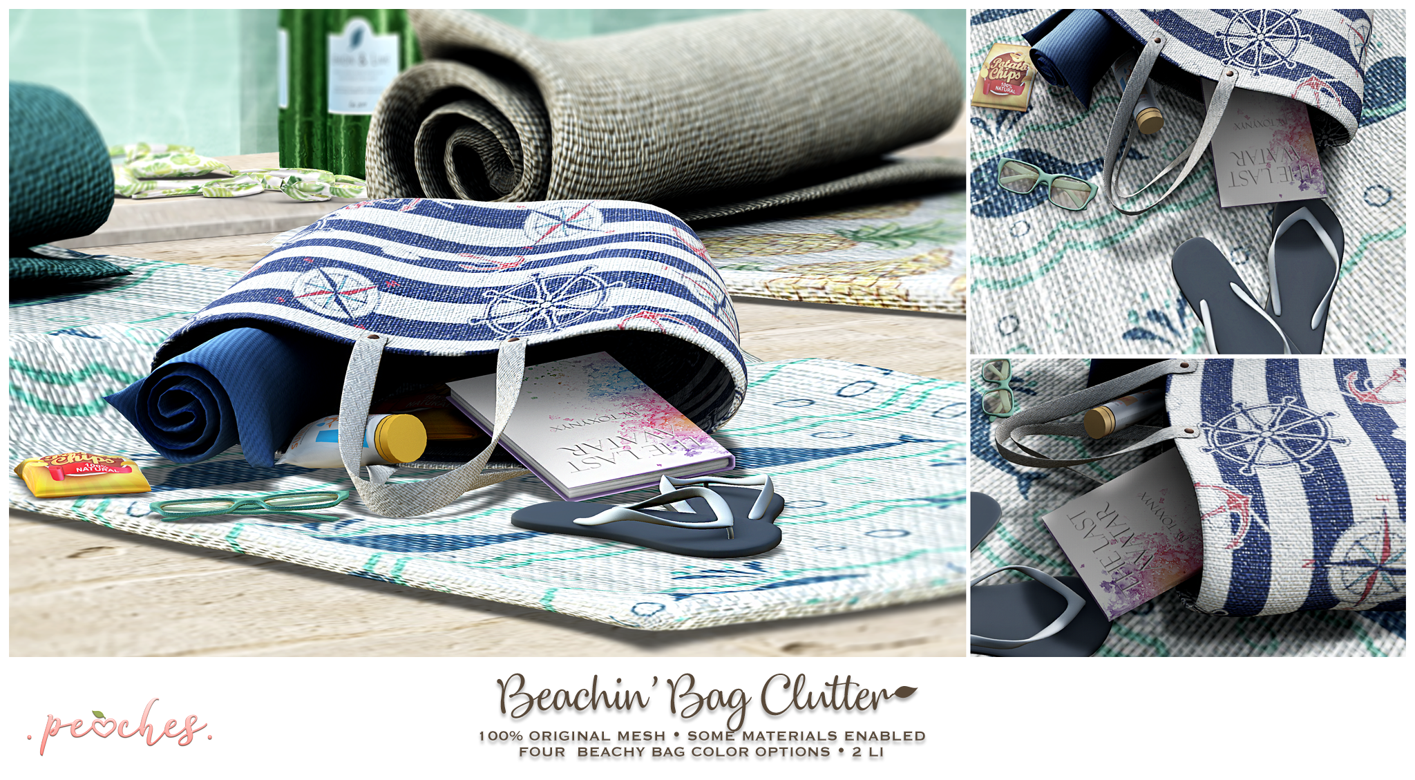 Peaches – Beachin’ Bag Clutter