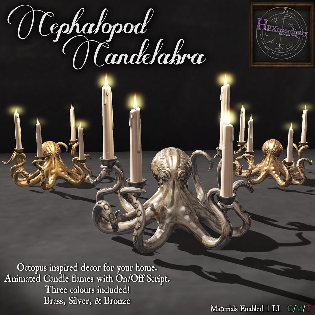 HEXtraordinary – Cephalopod Candelabras  and Kraken Jewelry
