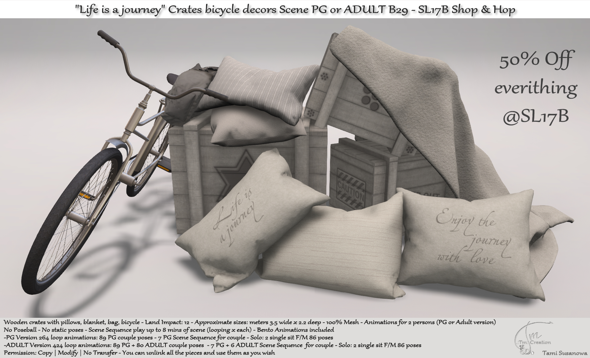 TM Creation – Life is a Journey Crates & Bike