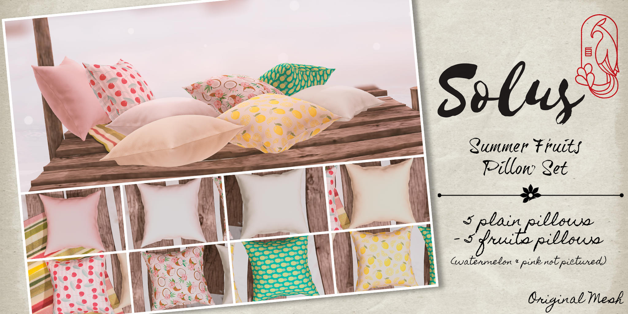 Solus – Summer Fruits Pillows Set