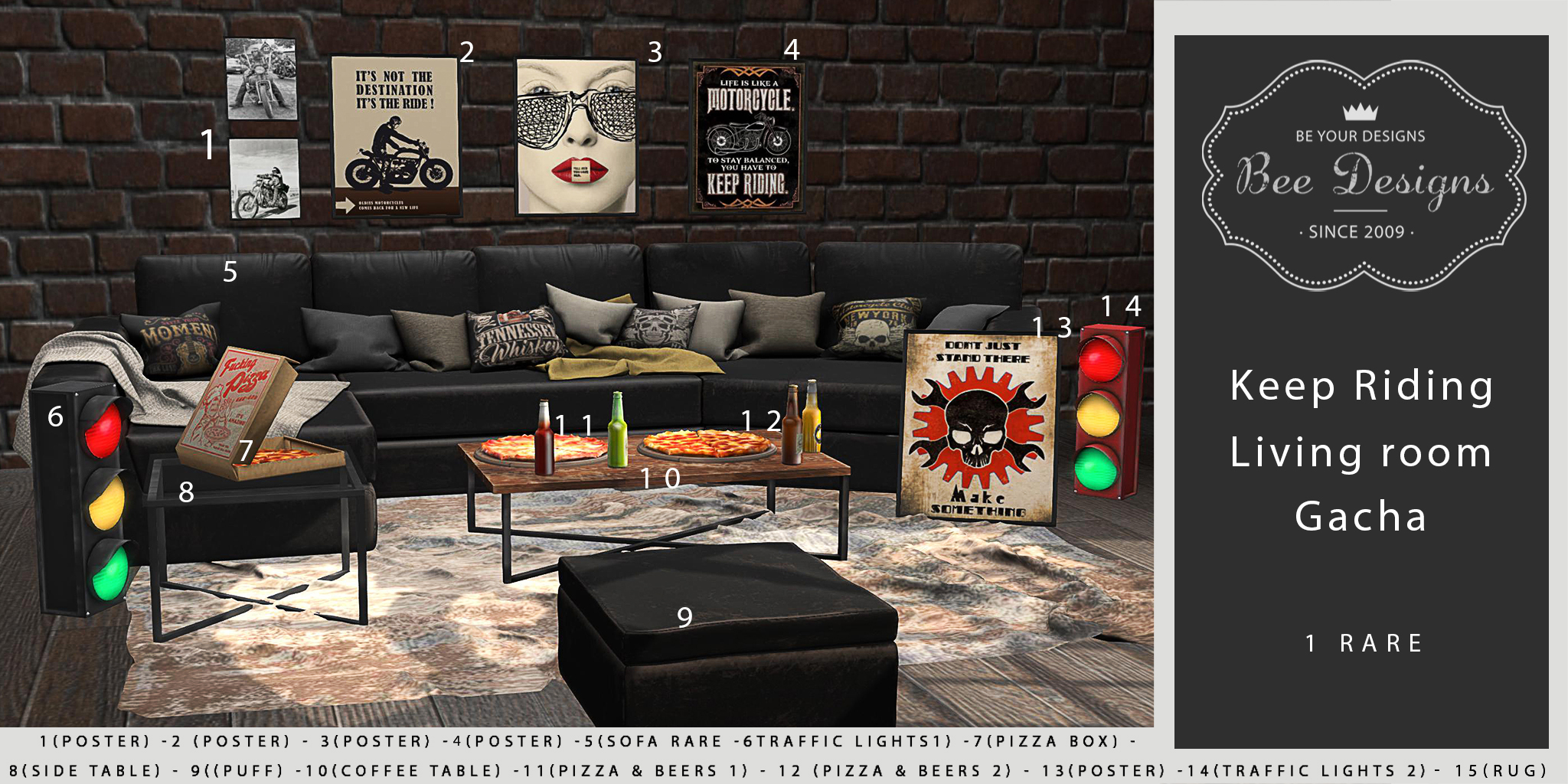 Bee Designs – Keep Riding Living Room Gacha