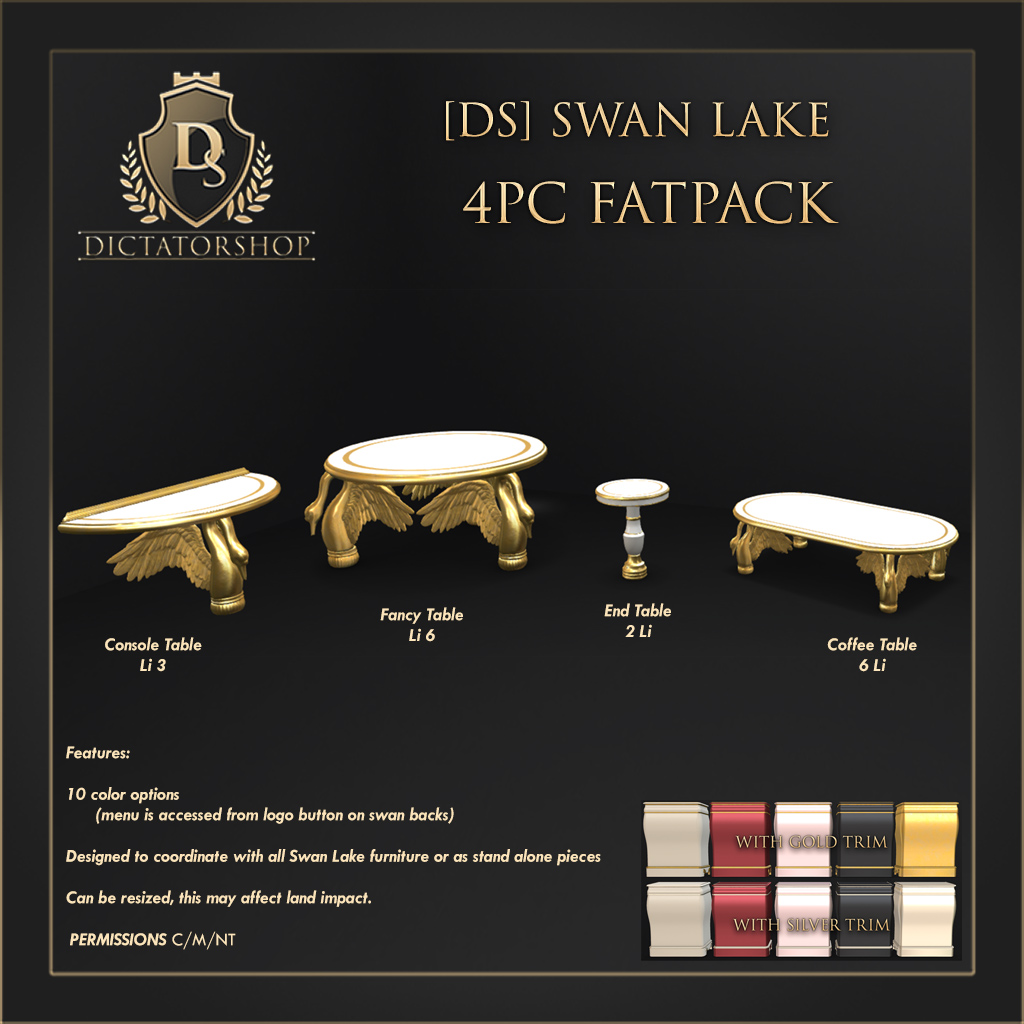 Dictatorshop – Swan Lake Decor Tables