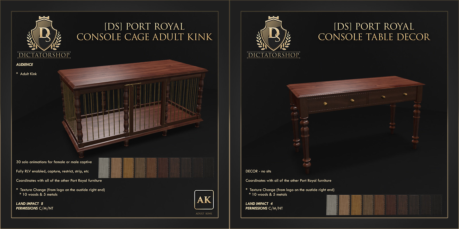 Dictatorshop – Port Royal Cage and Console Table