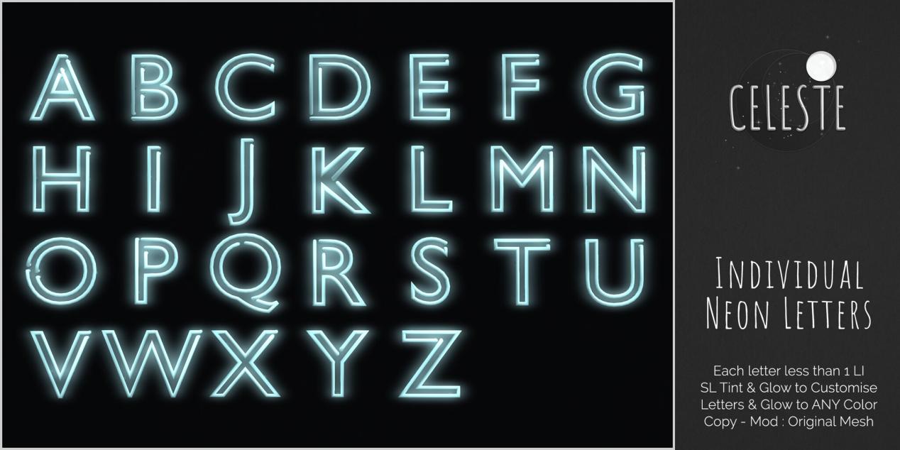 Celeste – Individual Neon Letters