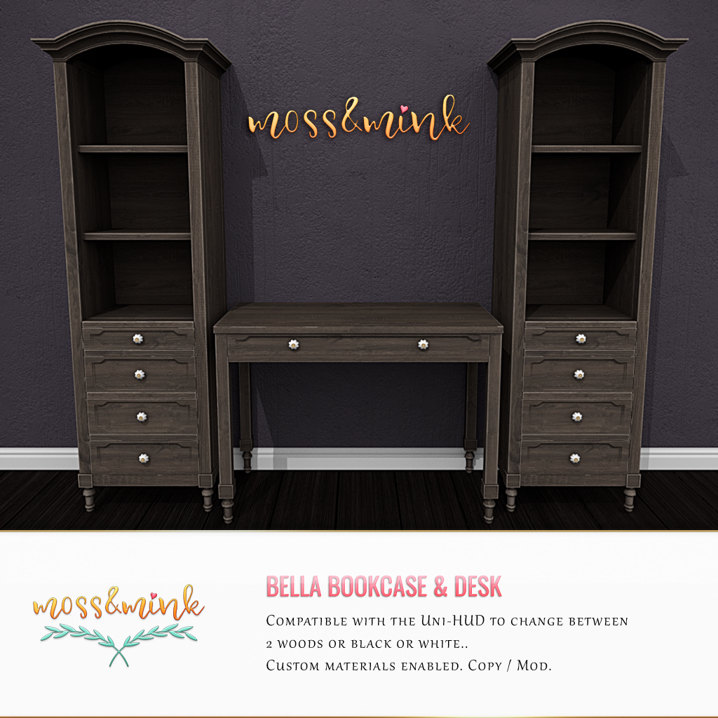 Moss & Mink – Bella Bookcase & Desk