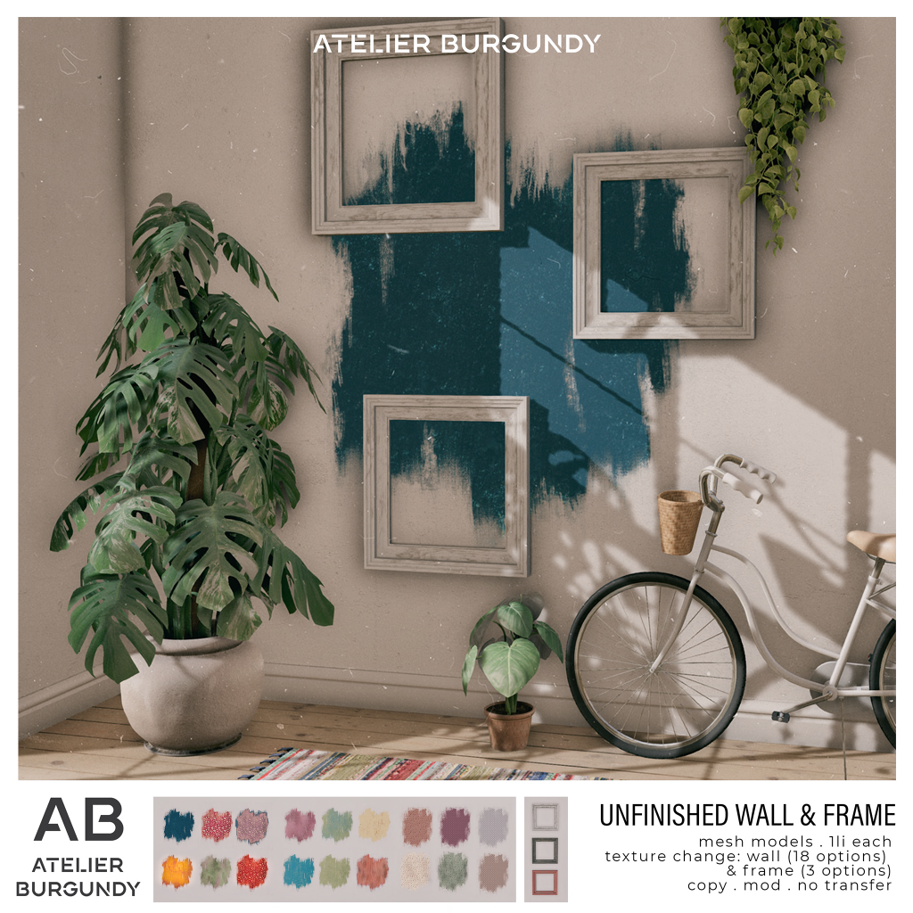 Atelier Burgundy – Unfinished Wall and Frame