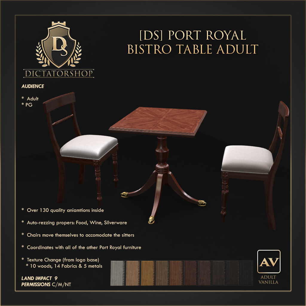 Dictatorshop – Port Royal Bistro Table