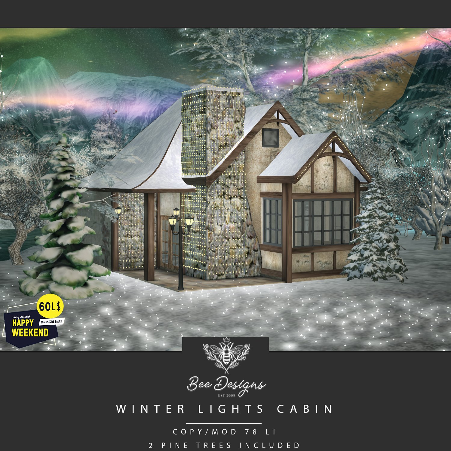 Bee Designs – Winter Lights Cabin