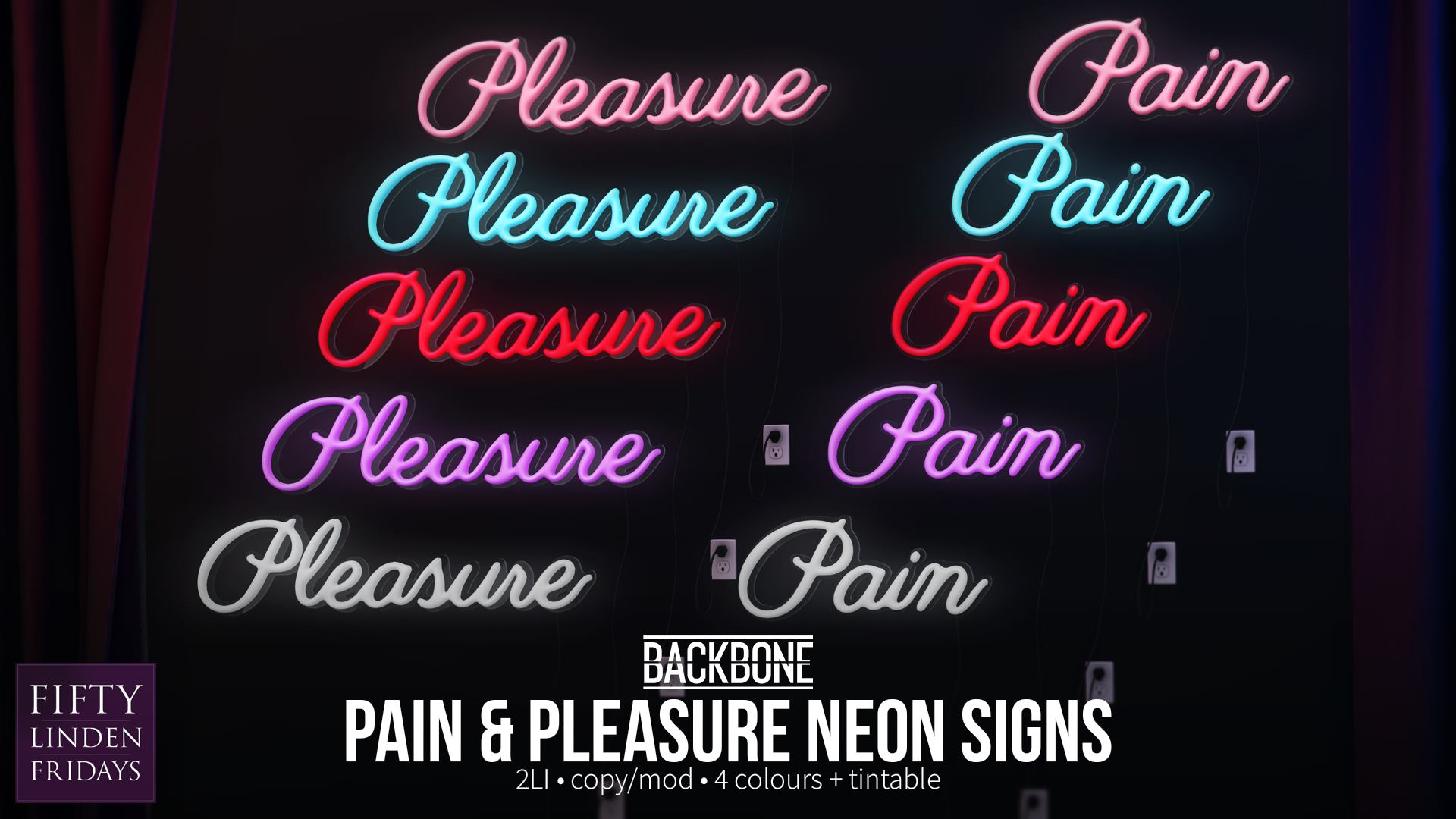 BackBone – Pain & Pleasure Neon Signs
