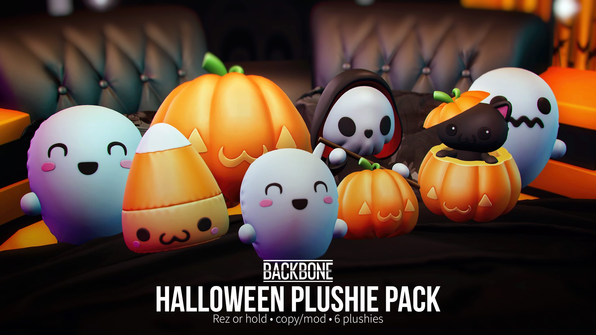 BackBone – Halloween Plushie Pack & Halloween Balloon Bundle