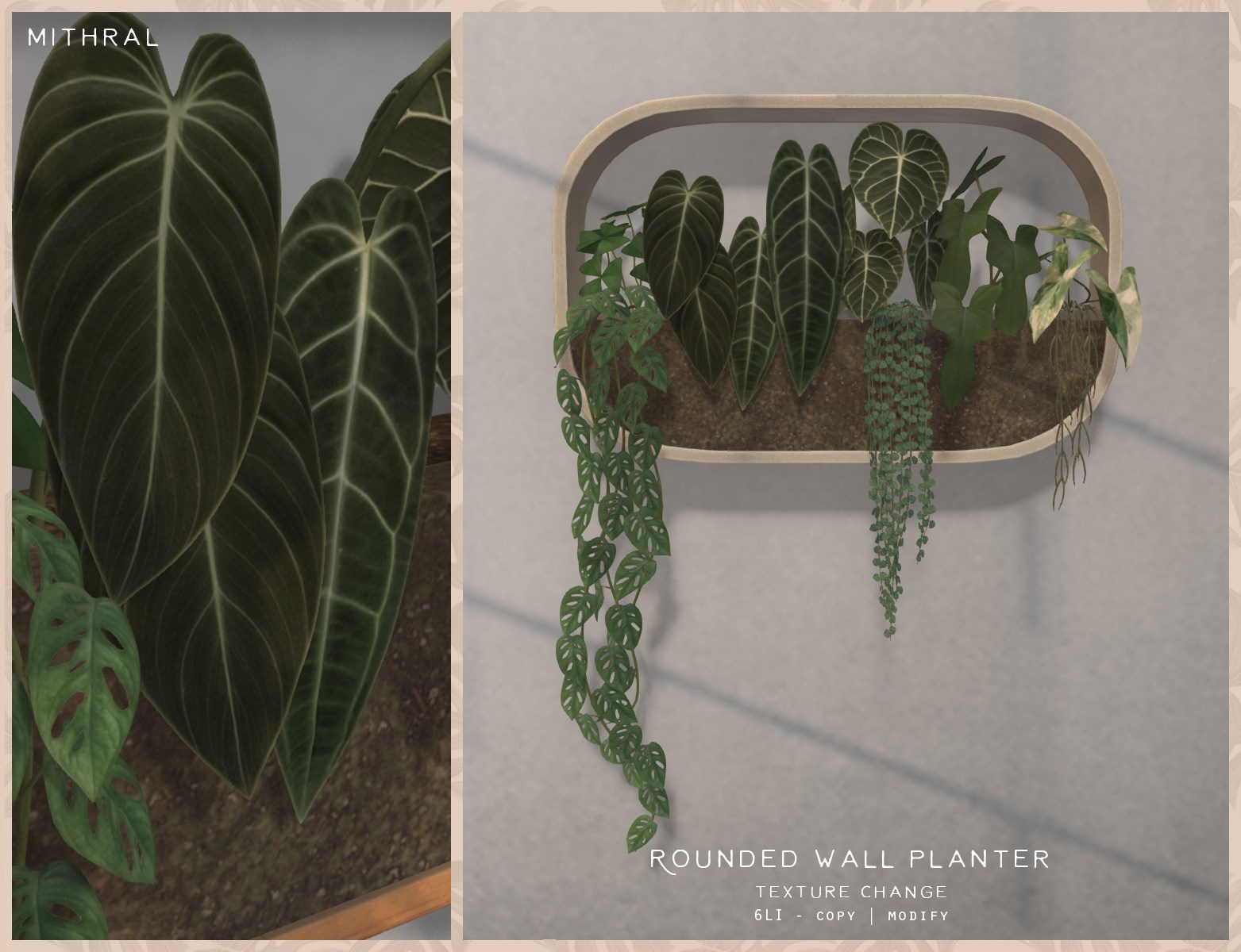 Mithral – Rounded Wall Planter