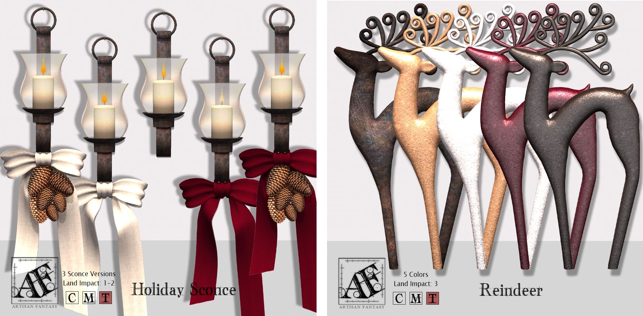 Artisan Fantasy – Holiday Sconce and Reindeer