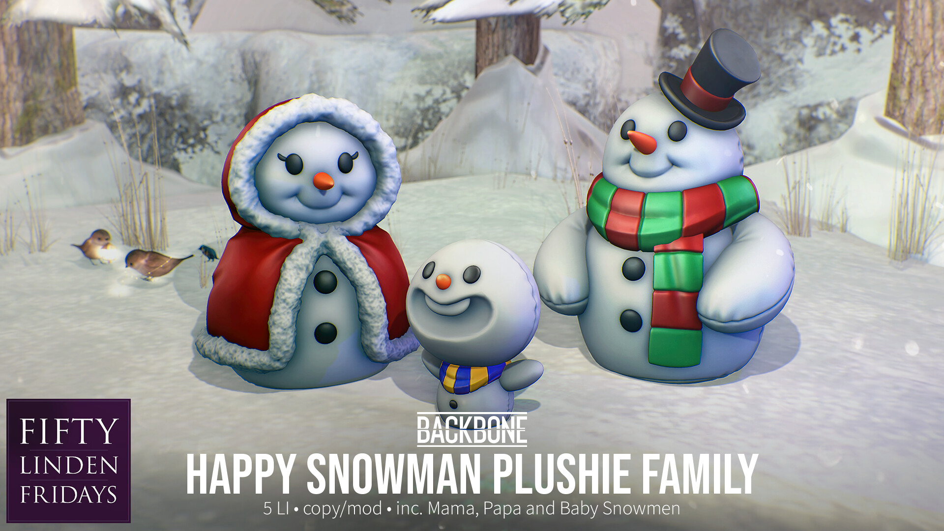 BackBone – Happy Snowman Plushie Family