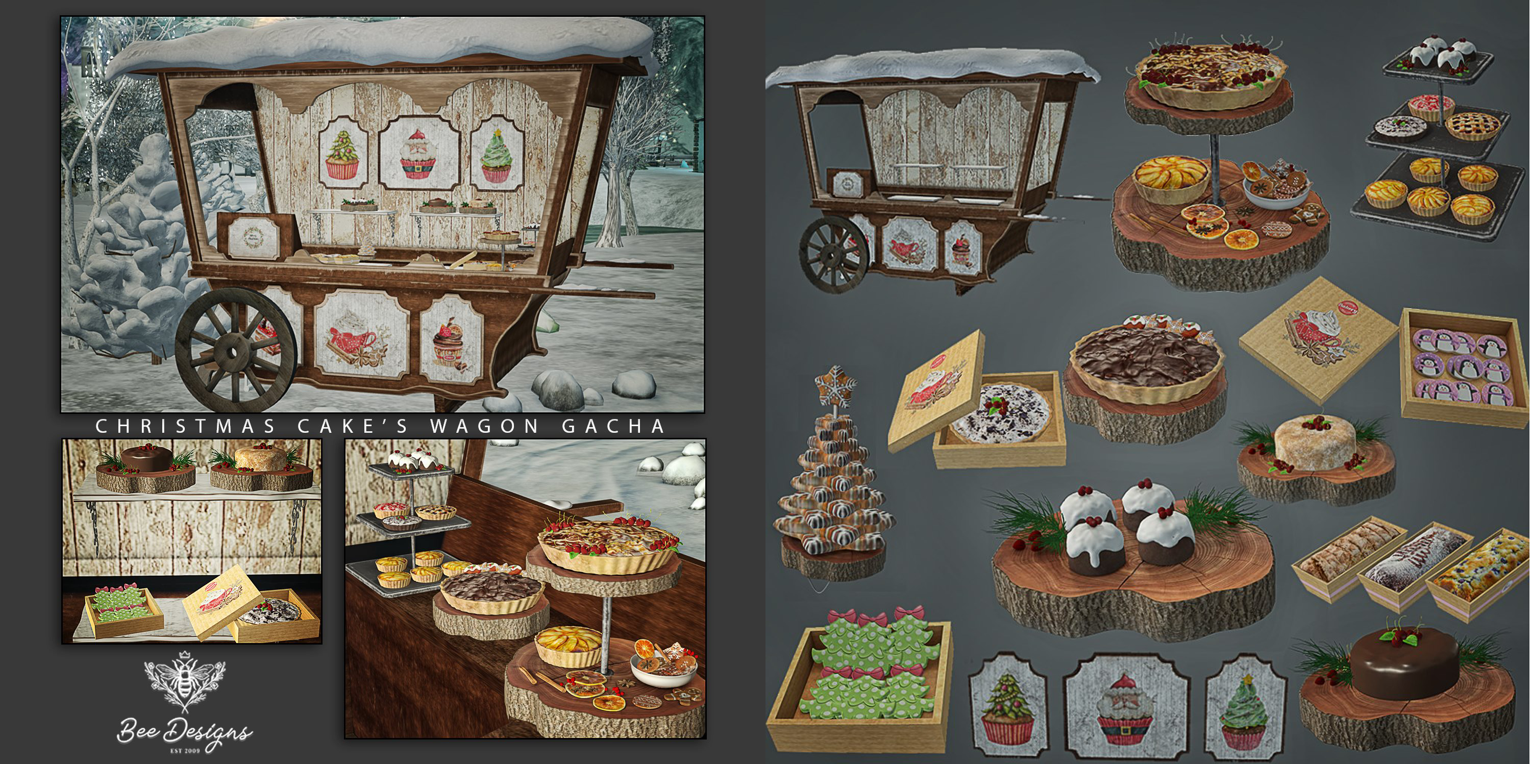 Bee Designs – Christmas Cakes Wagon Gacha