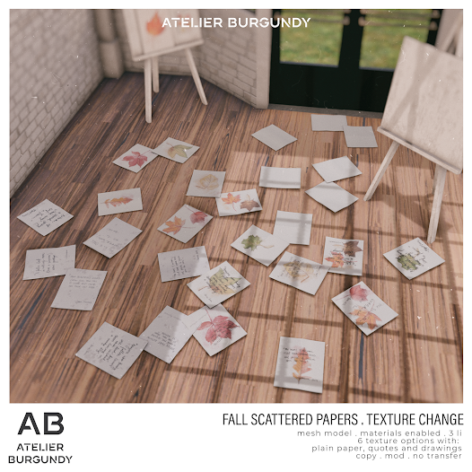 Atelier Burgundy – Fall Scattered Papers