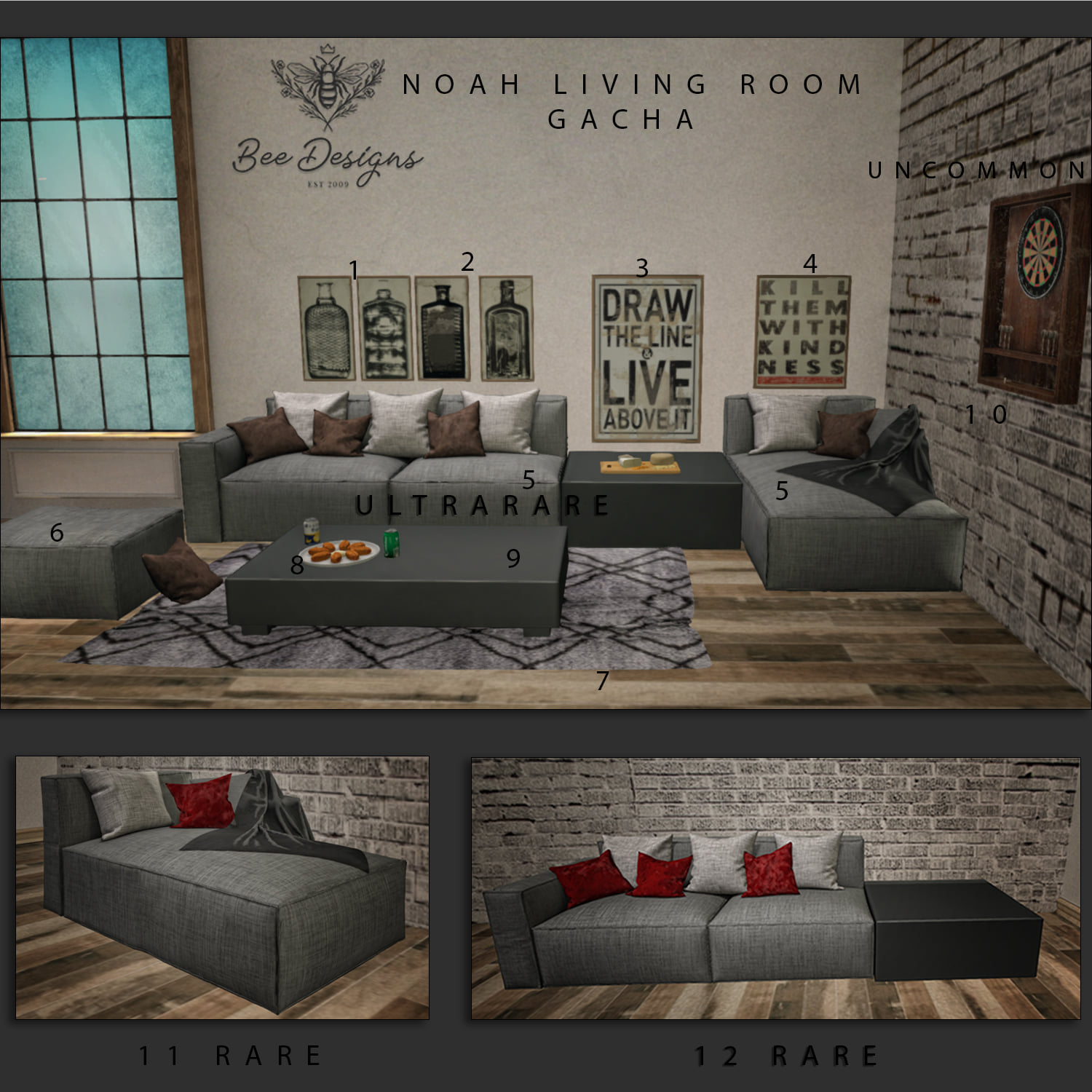 Bee Designs – Noah Living Room Gacha