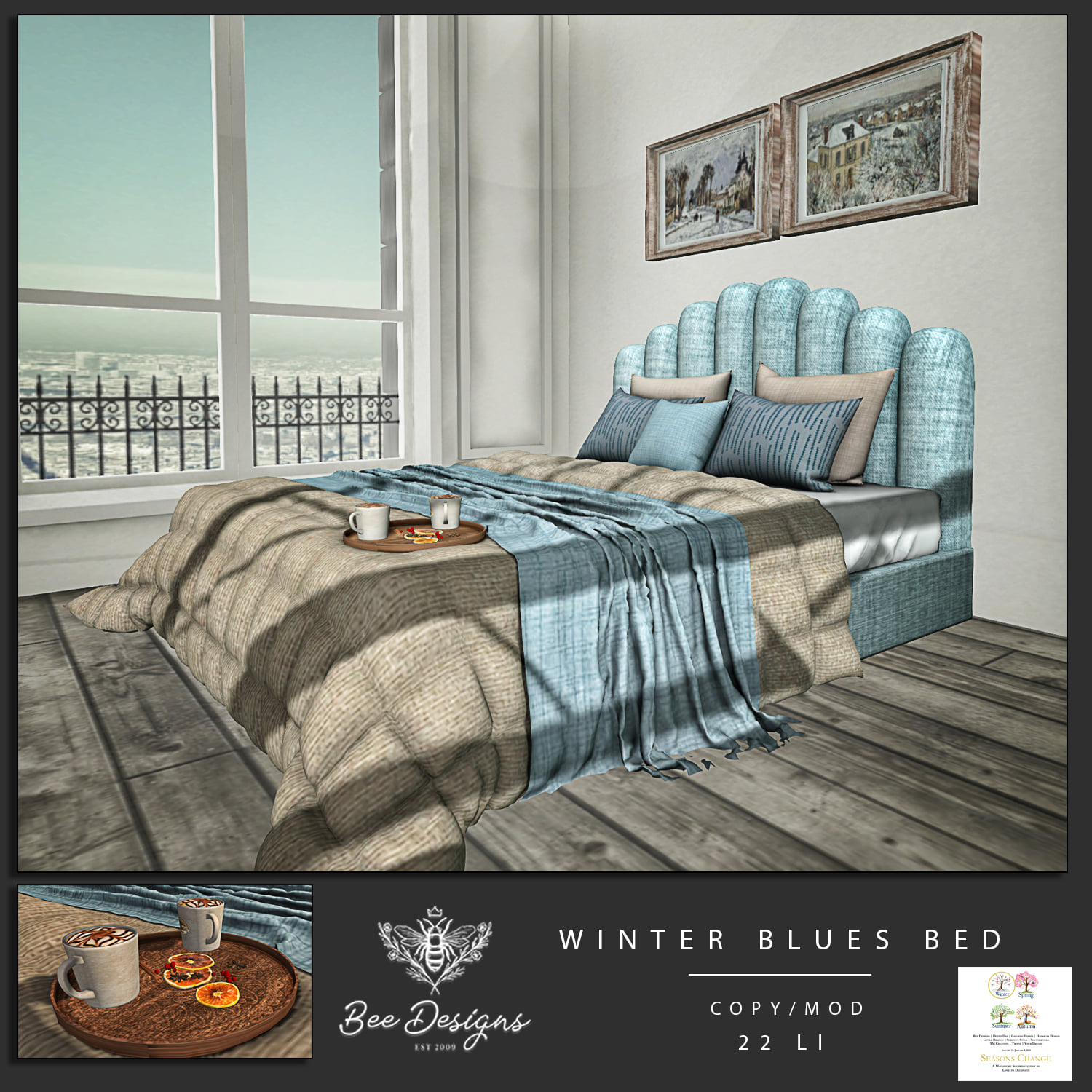 Bee Designs – Winter Blues Bed