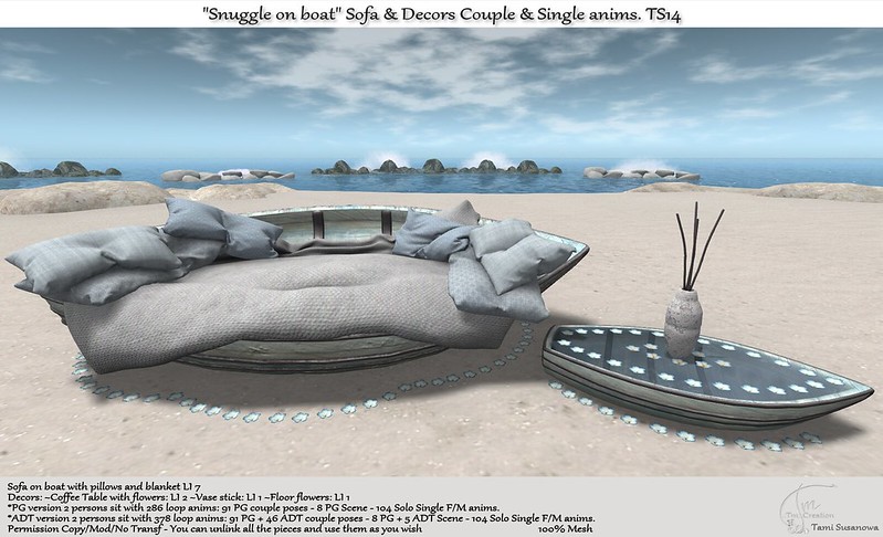 TM Creation – “Snuggle on Boat” Sofa & Decors