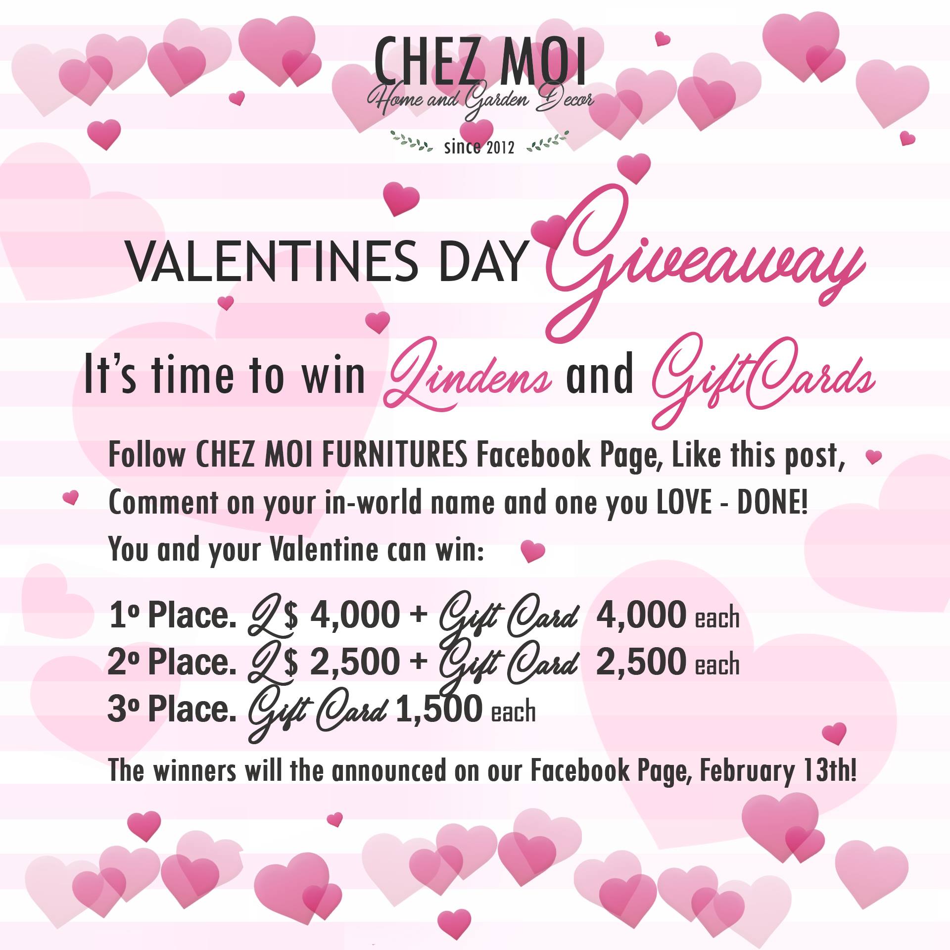 Chez Moi – Valentines Day Giveaway!