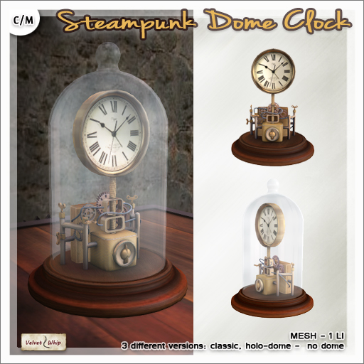 Velvet Whip – Steampunk Dome Clock
