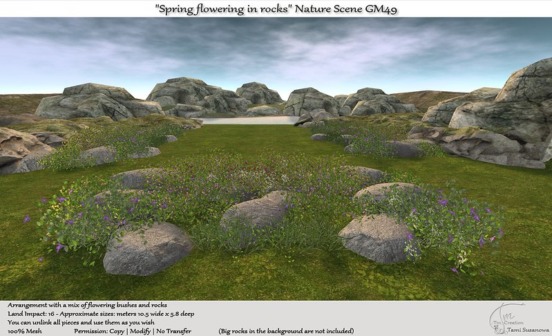 TM Creation – “Spring Flowering in Rocks” Nature Scene