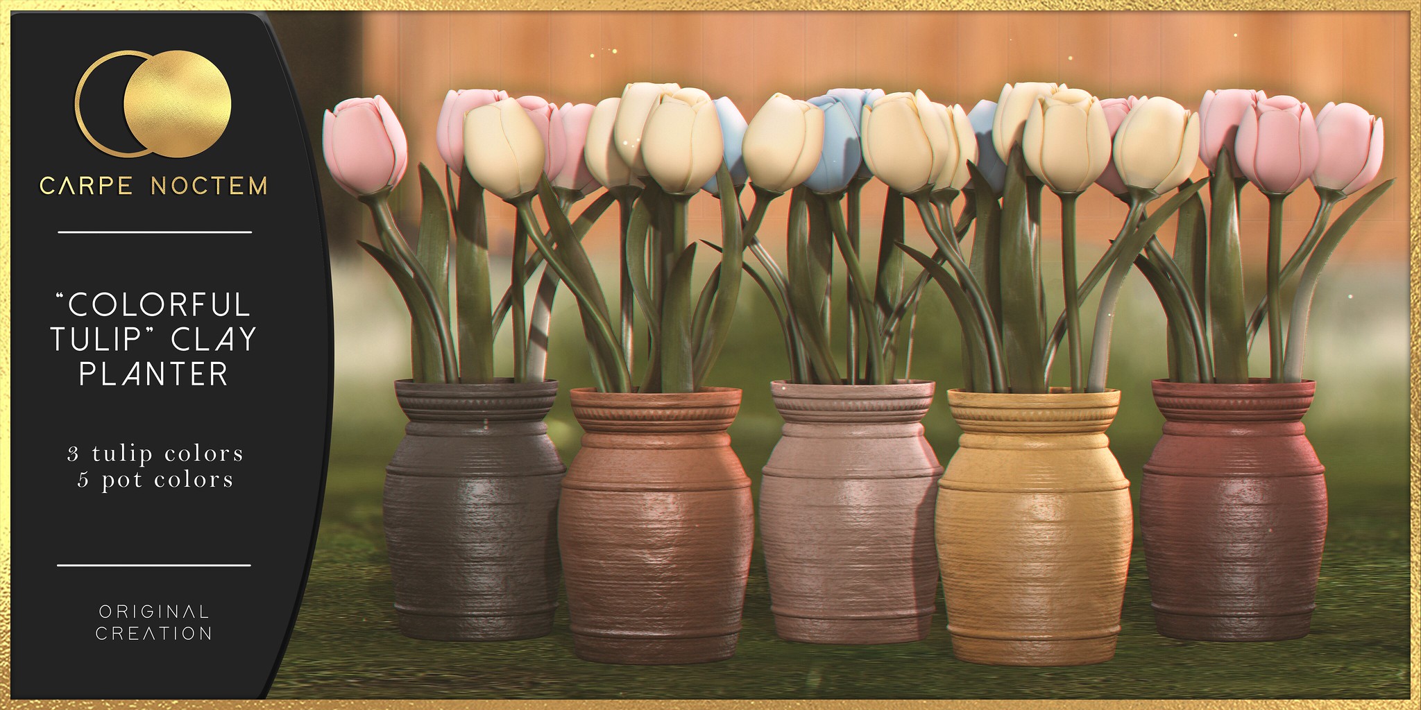 Carpe Noctem – “Colorful Tulip” Clay Planter