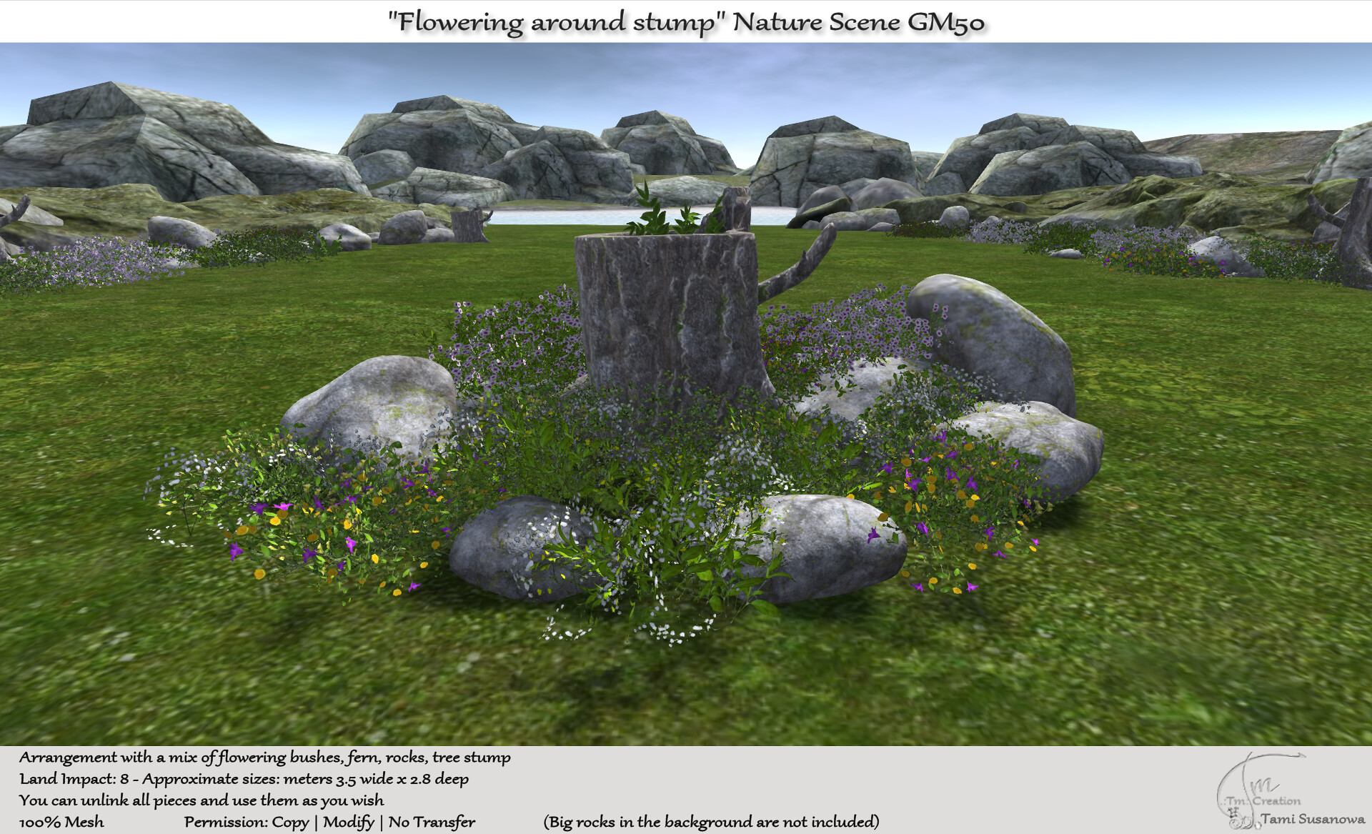 Tm Creation – Flowering Around Stump Nature Scene