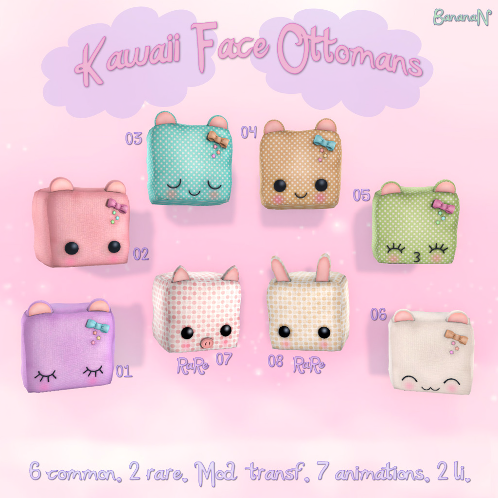 BananaN – Kawaii Face Ottoman