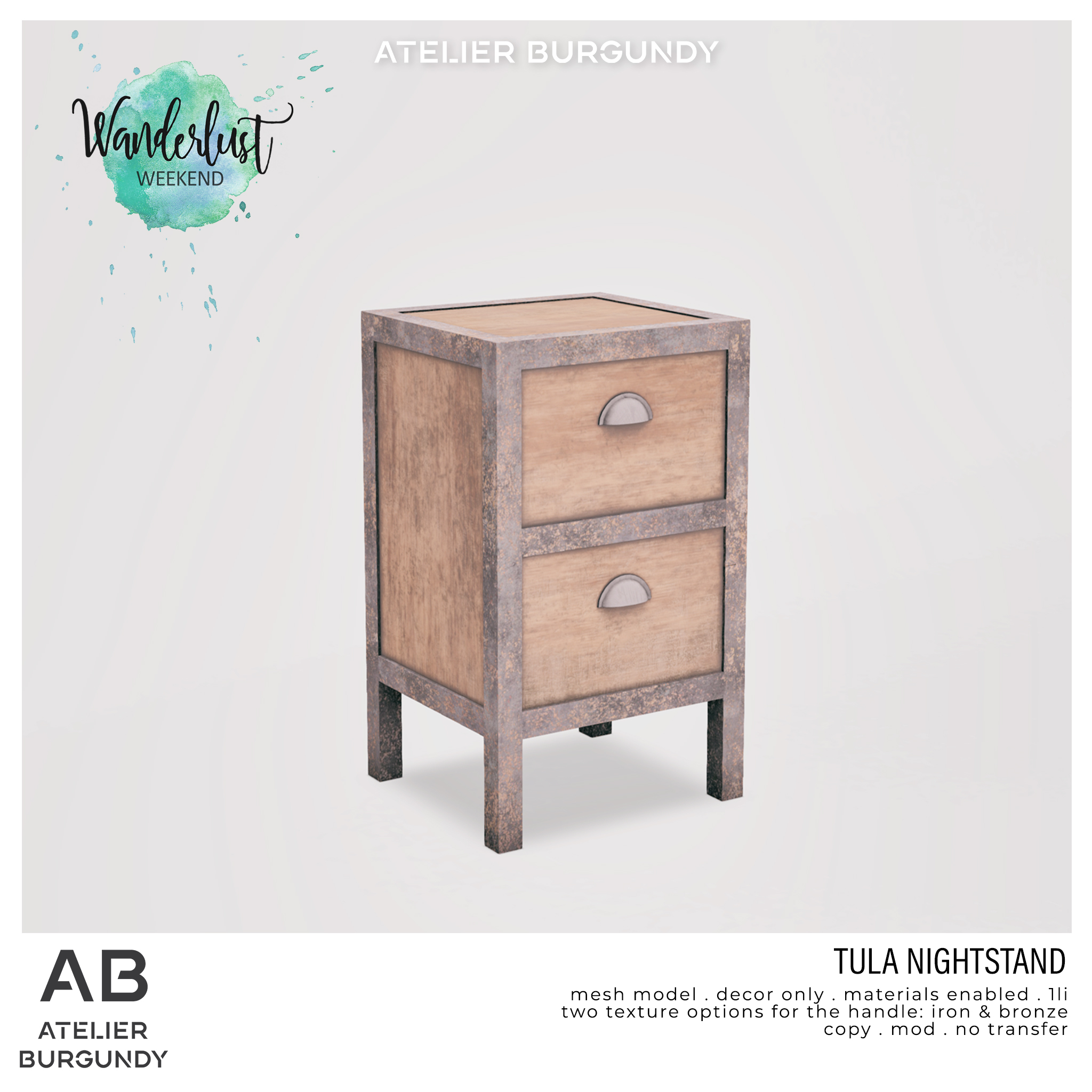 Atelier Brugundy – Tula Nightstand