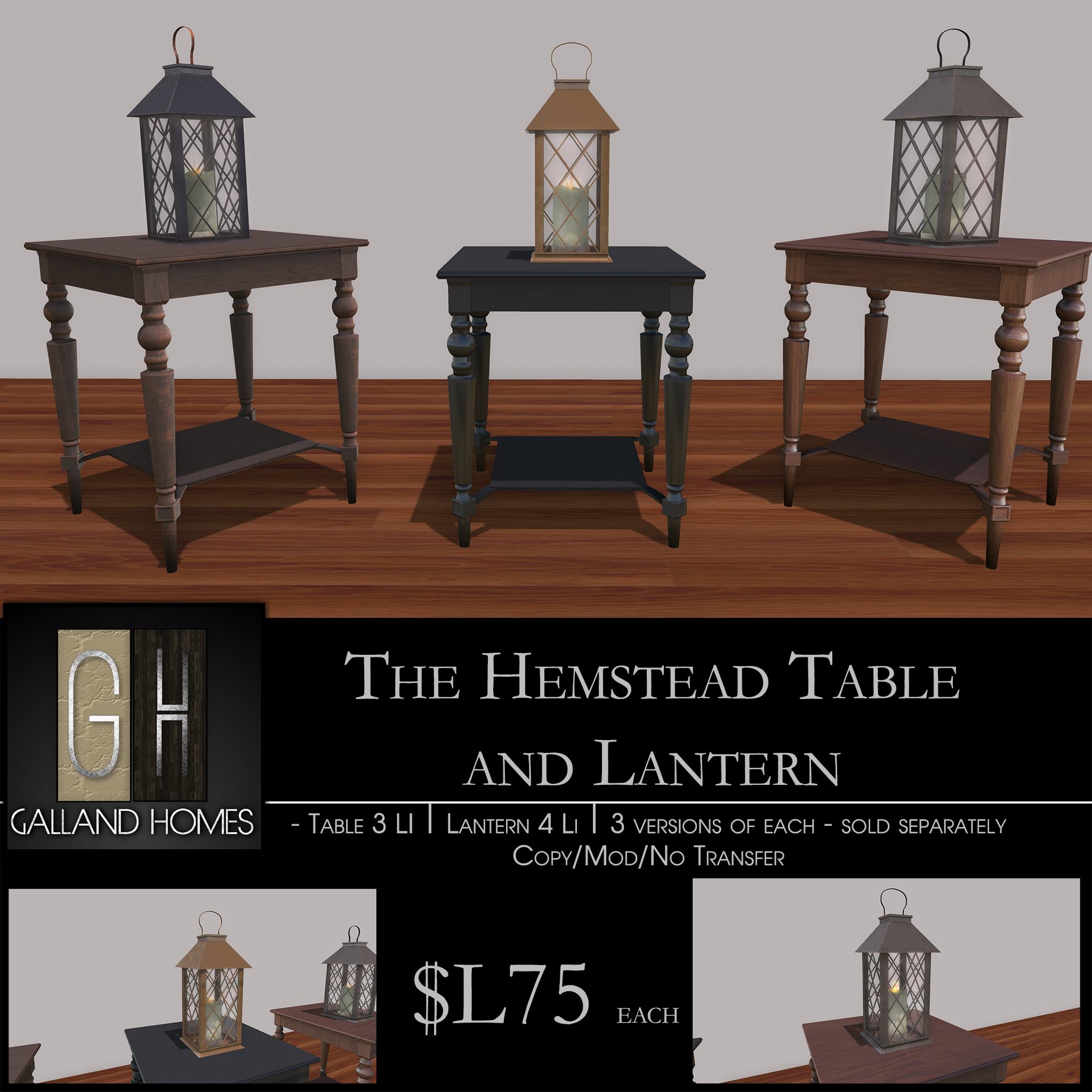 Galland Homes – The Hemstead Table And Lantern
