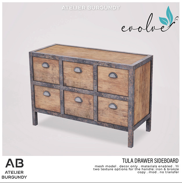 Atelier Burgundy – Tula Drawer Sideboard