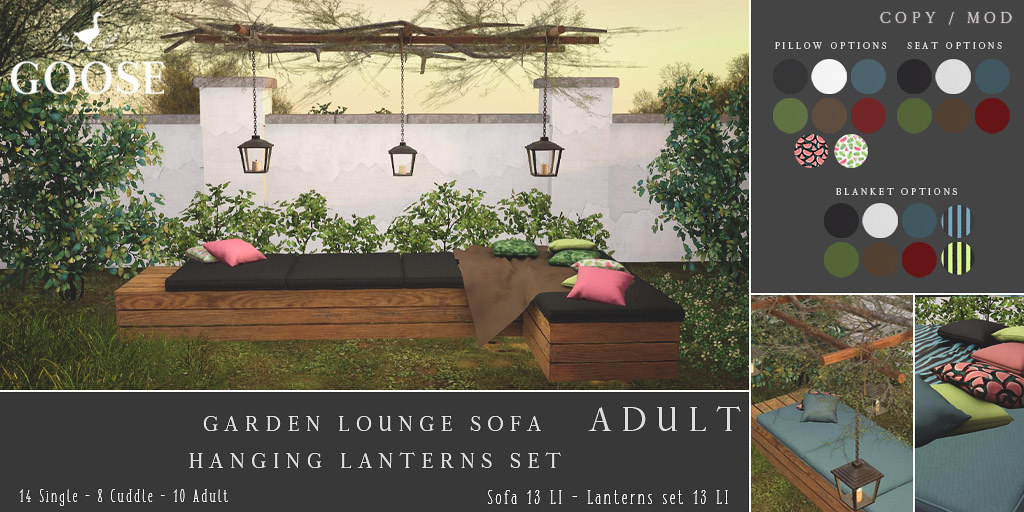 Goose – Garden Lounge Sofa & Hanging Lanterns Set