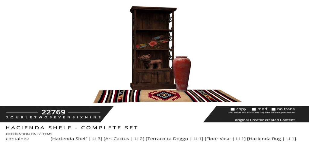 22769 – Hacienda Shelf Set