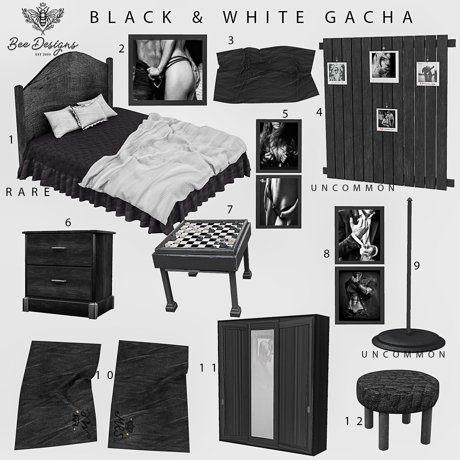 Bee Designs – Black & White Gacha