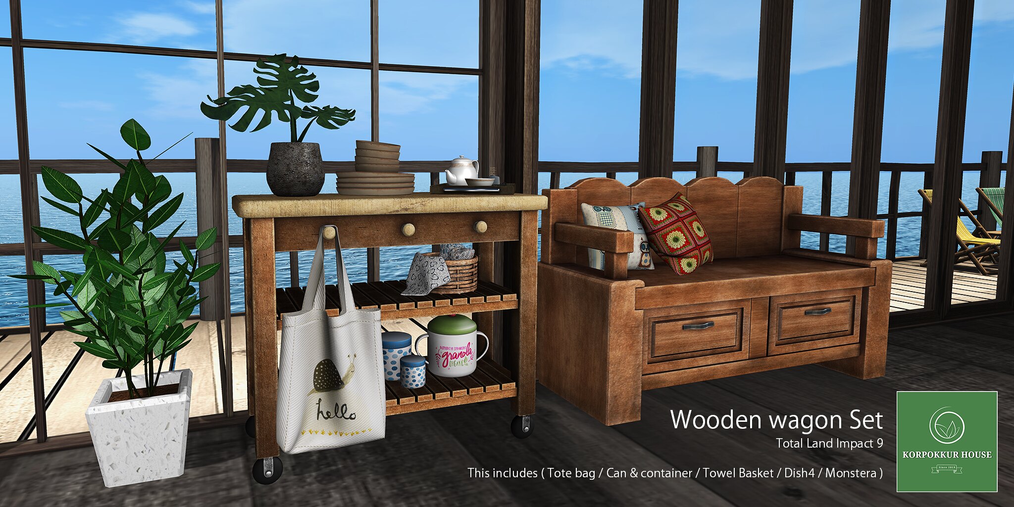 Korpokkur House – Wooden Wagon Set