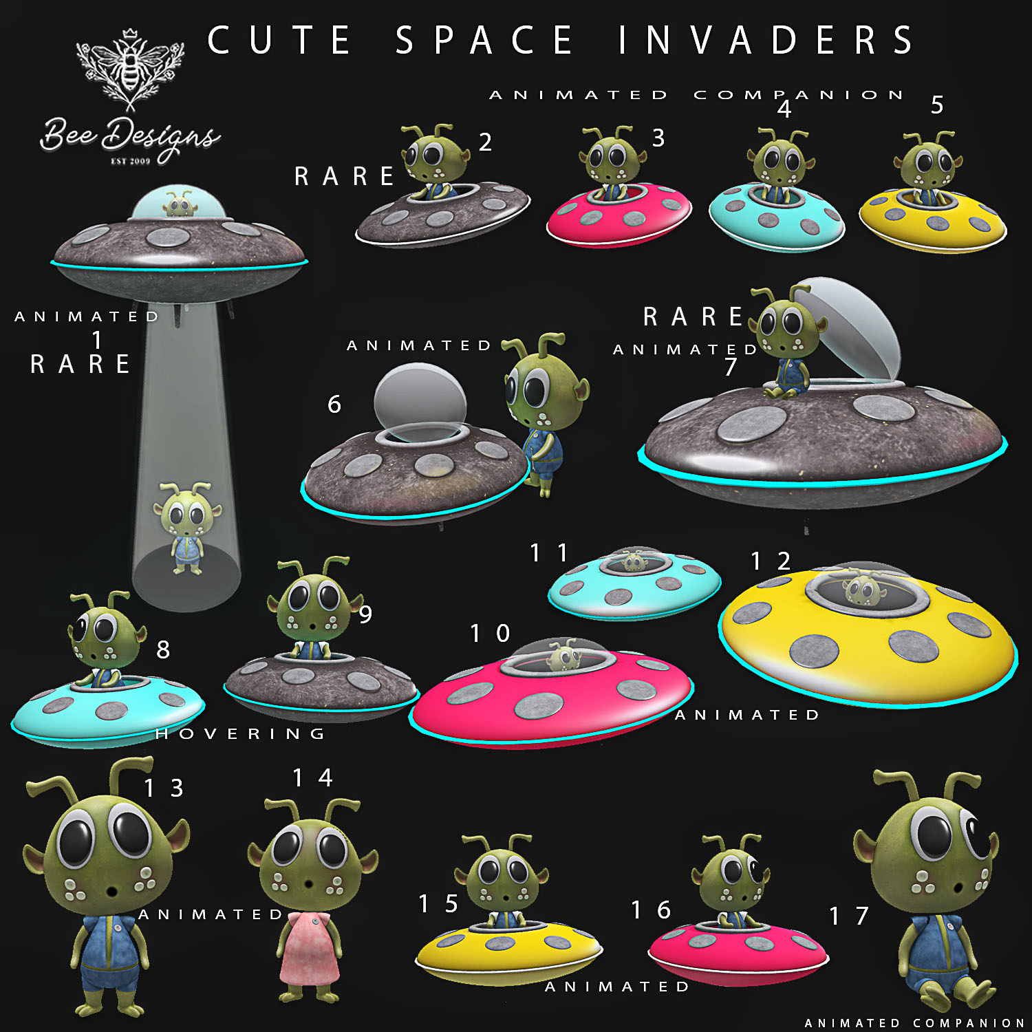 Bee Designs – Cute Space Invaders Miepon