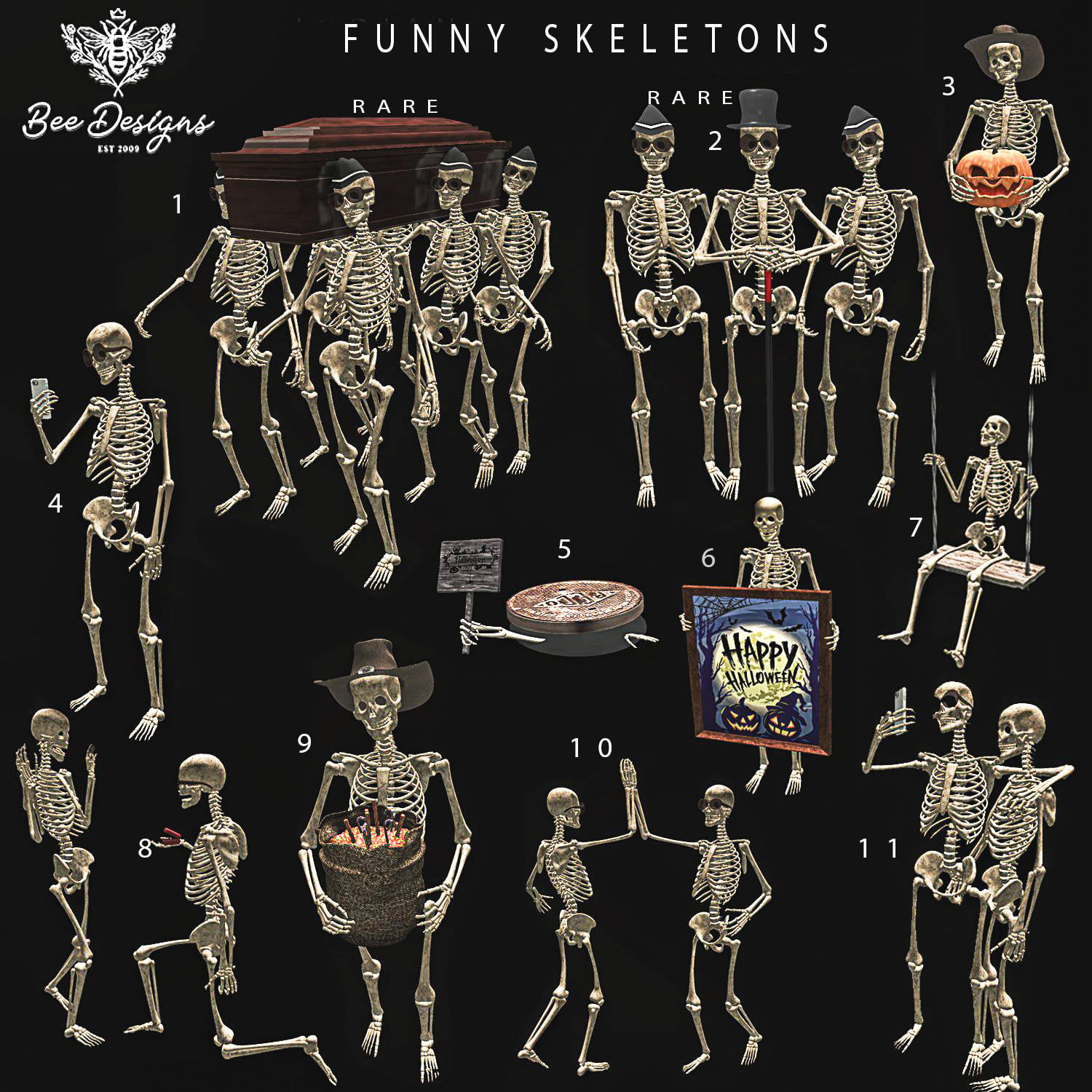Bee Designs – Funny Skeletons