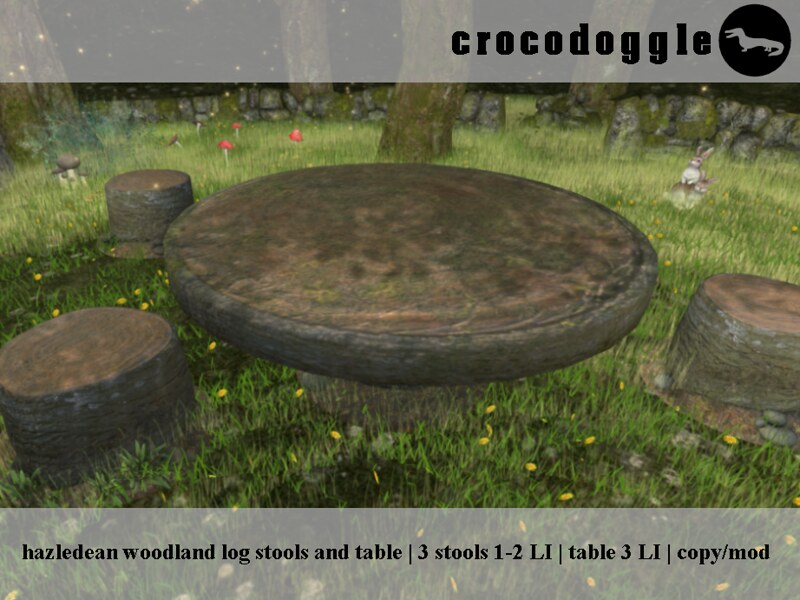 Crocodoggle – Hazledean Woodland Log Stools and Table