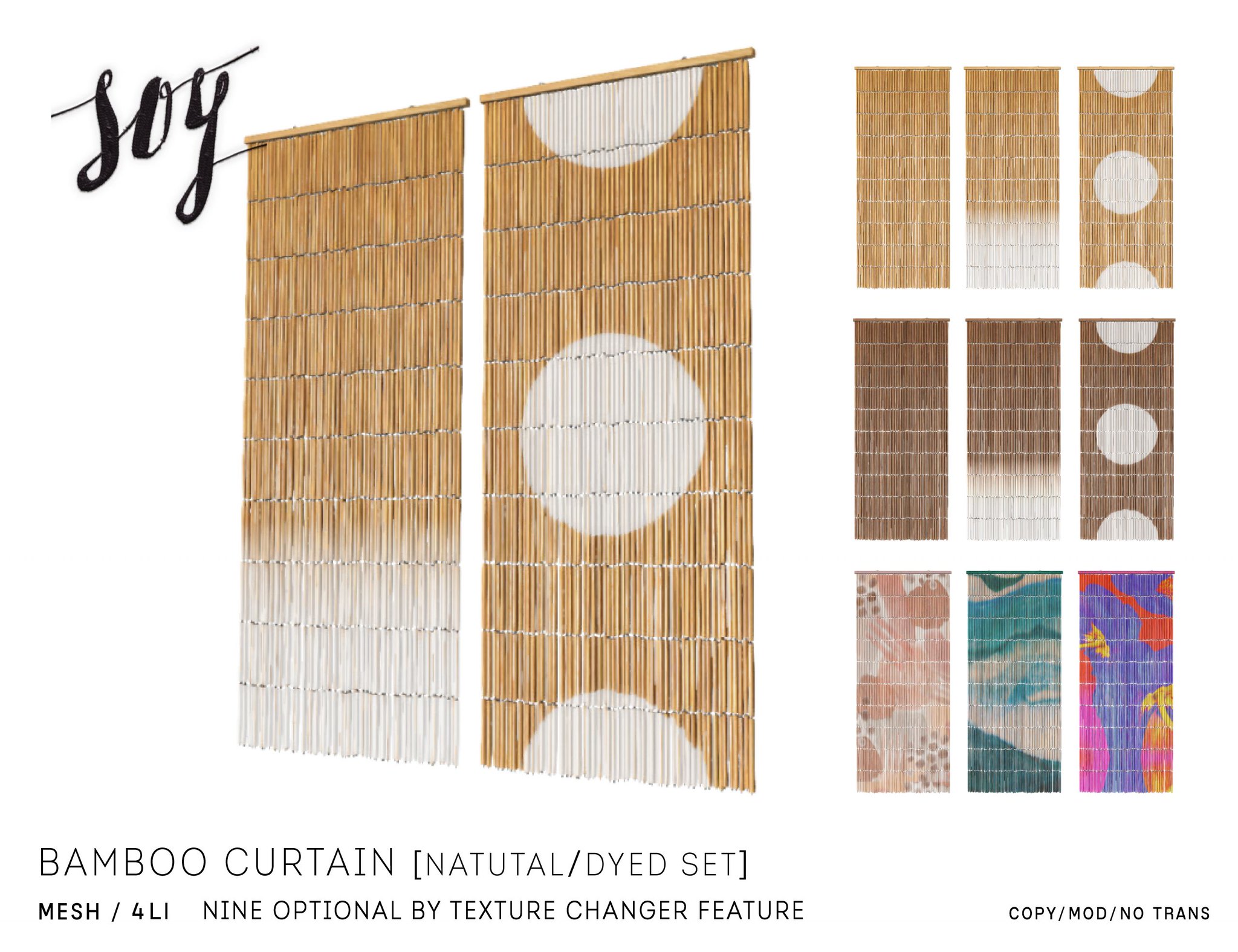 Soy – Bamboo Curtain (Natutal / Dyed Set)