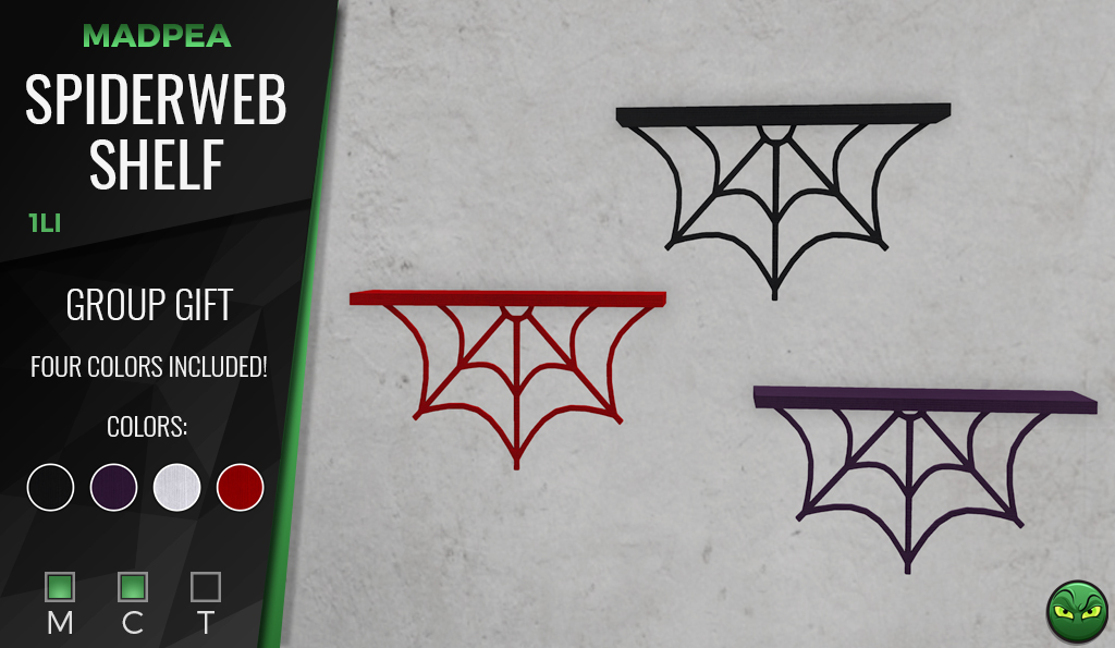 MadPea – Spiderweb Shelf & Bat Clock