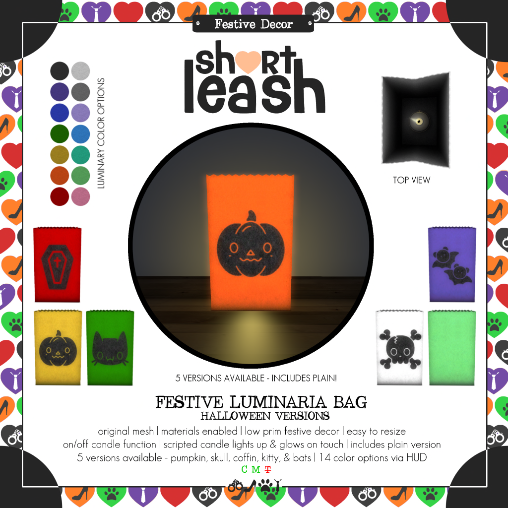Short Leash – Festive Luminaria Bag – Halloween Versions