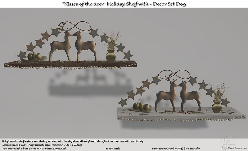 TM Creation – Kisses of the Deer Holiday Shelf with Decors