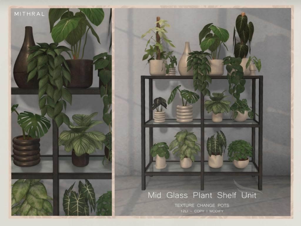 Mithral Apothecary – Mid Glass Plant Shelf Unit